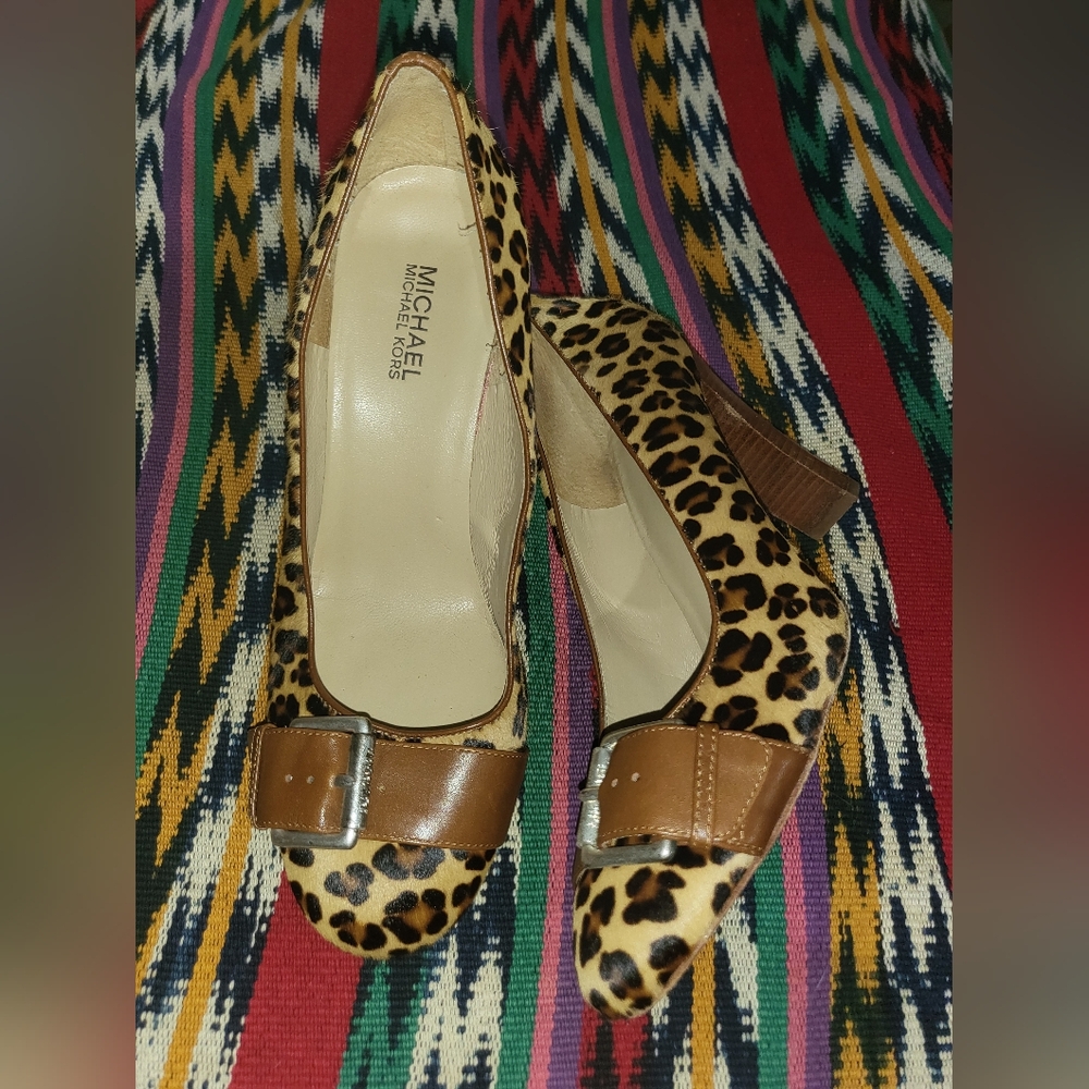 Michael Kors Leopard and Brown 4" Heels Size 10